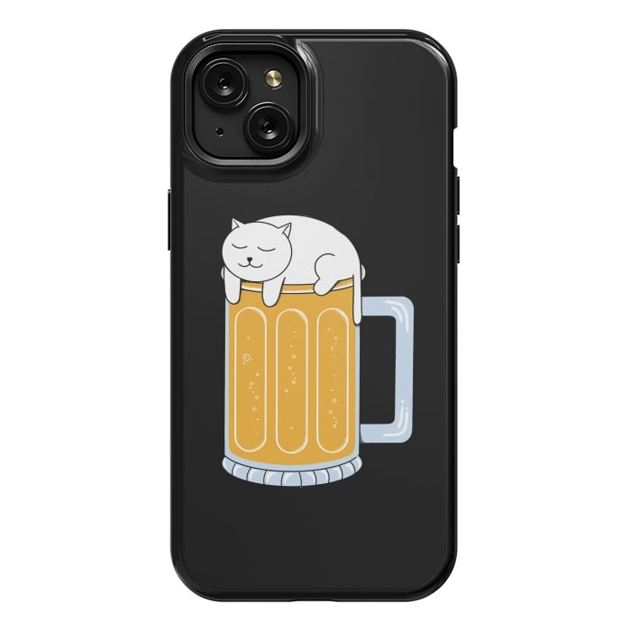 iPhone 15 Plus StrongFit Cat beer by Coffee Man