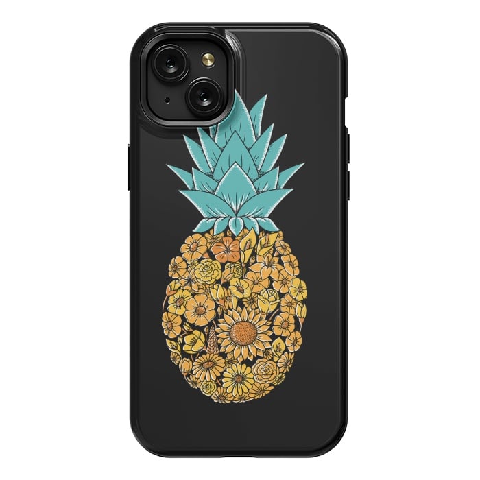 iPhone 15 Plus StrongFit Pineapple Floral by Coffee Man