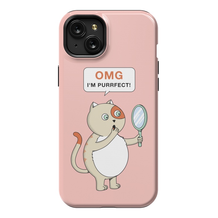 iPhone 15 Plus StrongFit Cat Perfect Pink by Coffee Man