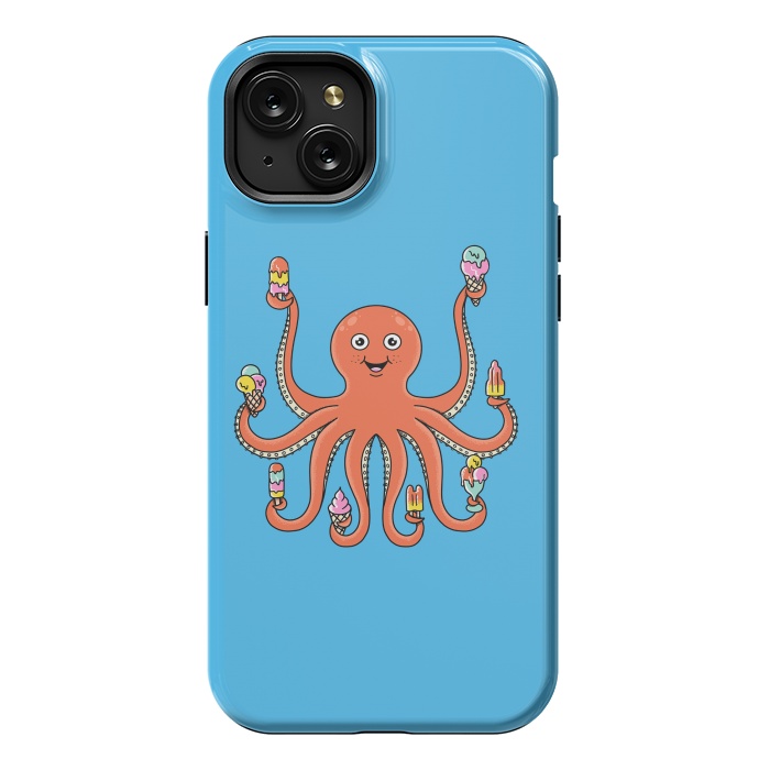 iPhone 15 Plus StrongFit Octopus Ice Creams by Coffee Man