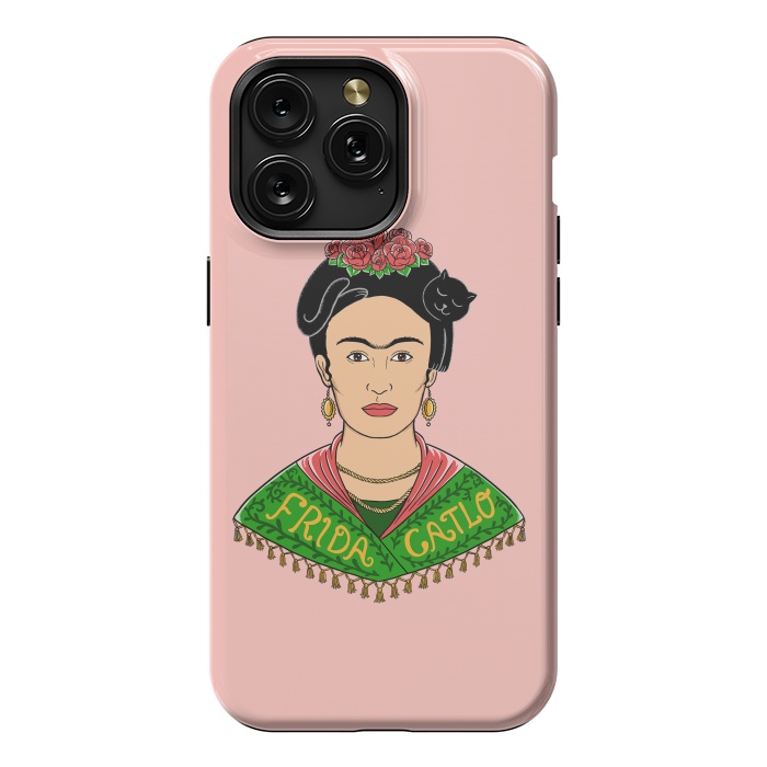 iPhone 15 Pro Max StrongFit Frida Catlo Pink by Coffee Man