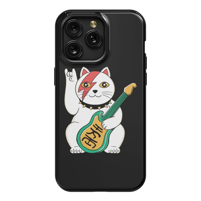iPhone 15 Pro Max StrongFit Lucky Cat Black by Coffee Man
