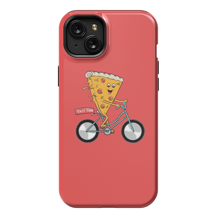 iPhone 15 Plus StrongFit Pizza Fast Food Red by Coffee Man