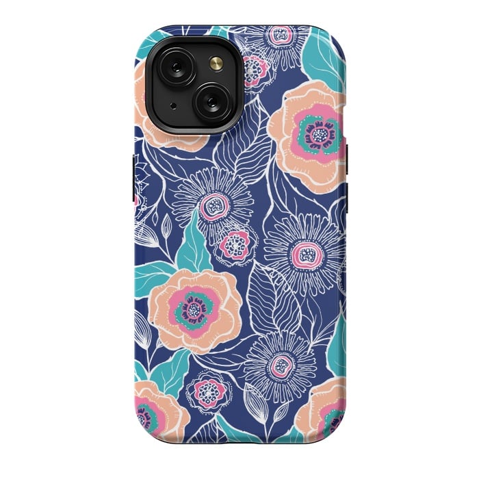 iPhone 15 StrongFit Floral Poppy by Rose Halsey