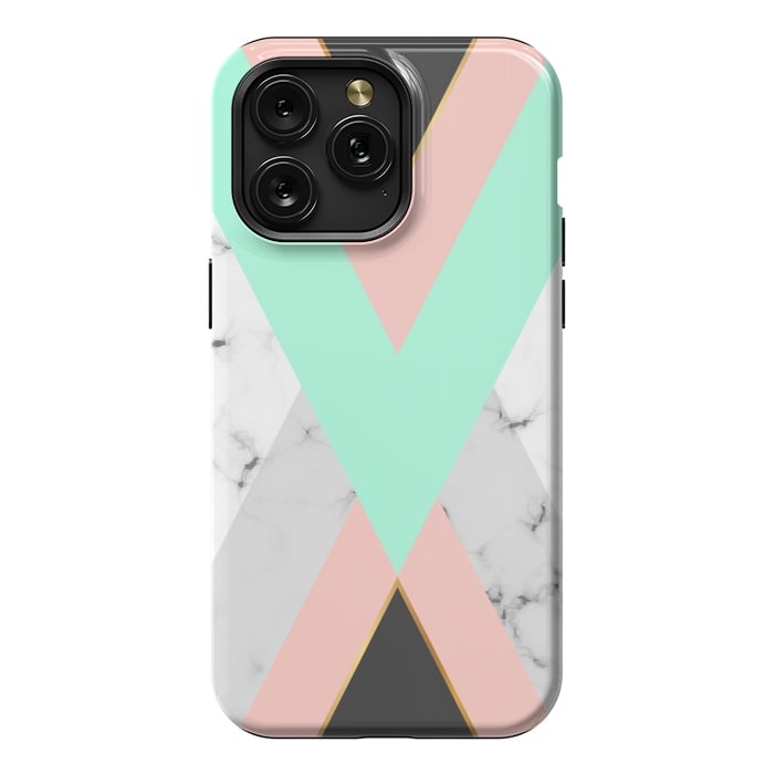 iPhone 15 Pro Max StrongFit Marbled Aquamarine In Vertical by ArtsCase