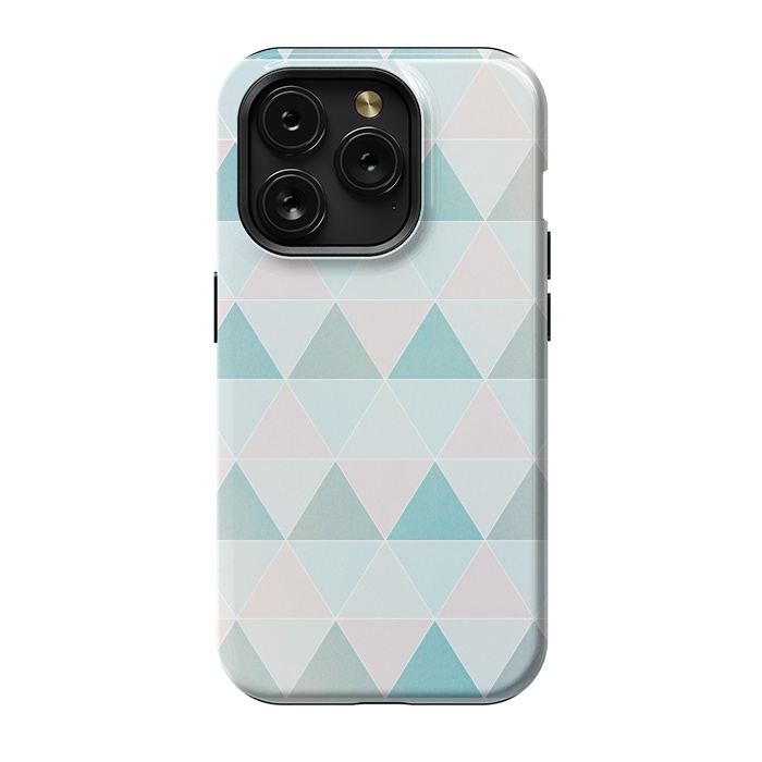 iPhone 15 Pro StrongFit Pink blue Triangles  by Jms