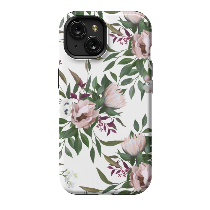 iPhone 15 StrongFit Bouquet With a Protea | White by Elzbieta Malyska