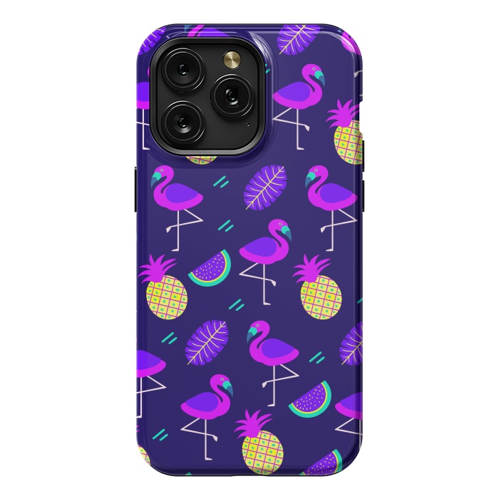 iPhone 15 Pro Max StrongFit Flamingos In Neon by ArtsCase