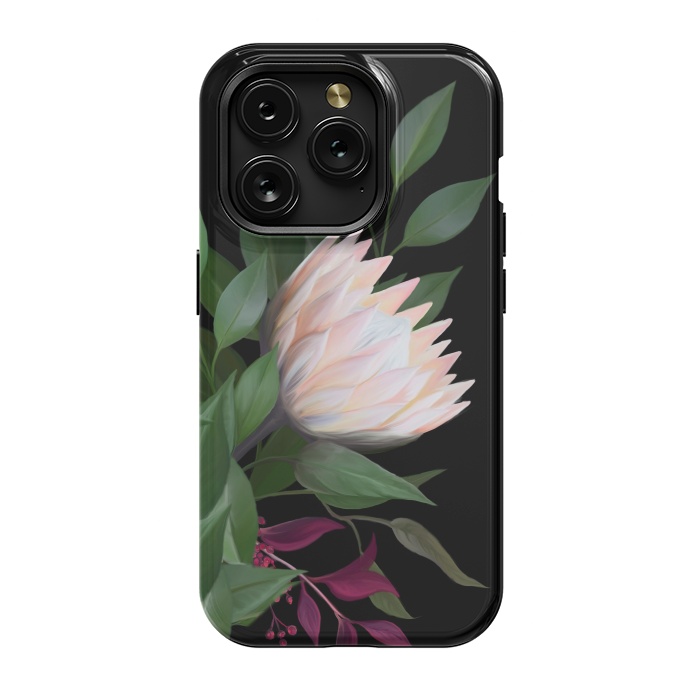 iPhone 15 Pro StrongFit Painted Protea by Elzbieta Malyska