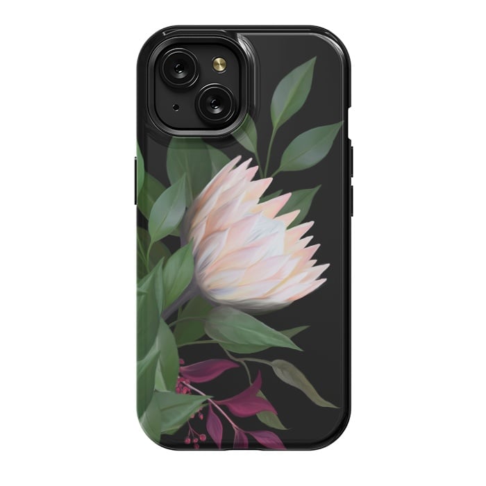 iPhone 15 StrongFit Painted Protea by Elzbieta Malyska