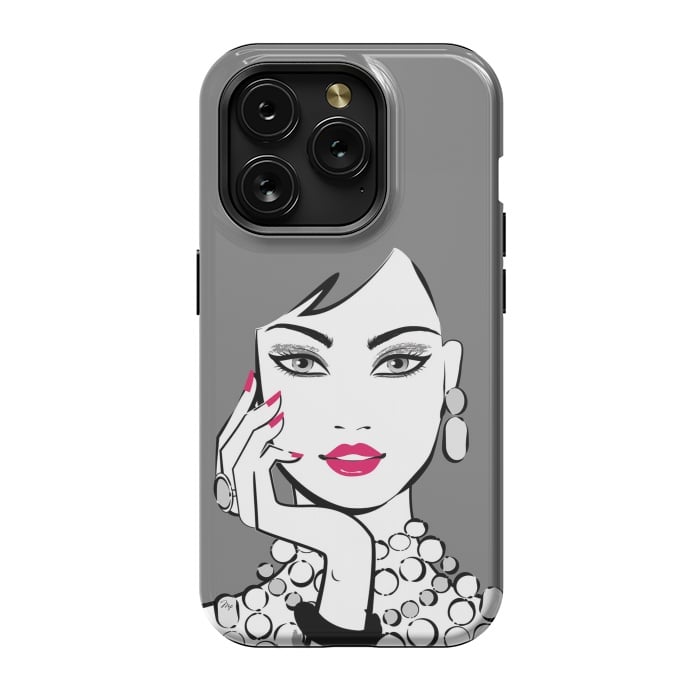 iPhone 15 Pro StrongFit Elegant Gray Lady by Martina