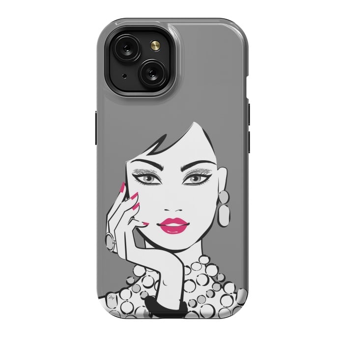 iPhone 15 StrongFit Elegant Gray Lady by Martina