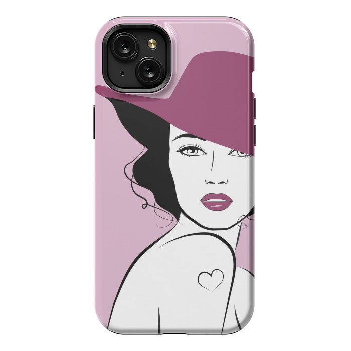 iPhone 15 Plus StrongFit Woman in a hat by Martina