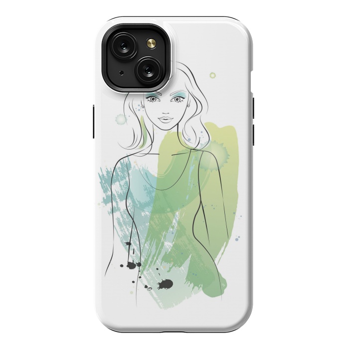 iPhone 15 Plus StrongFit Watercolour girl by Martina