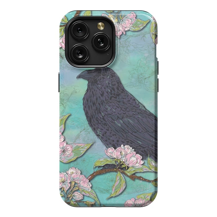 iPhone 15 Pro Max StrongFit Raven & Apple Blossom by Lotti Brown