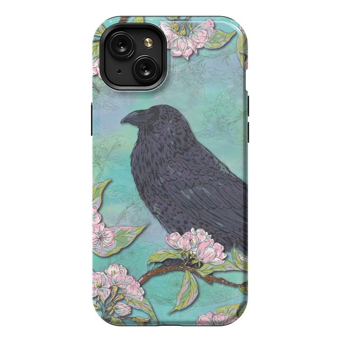 iPhone 15 Plus StrongFit Raven & Apple Blossom by Lotti Brown