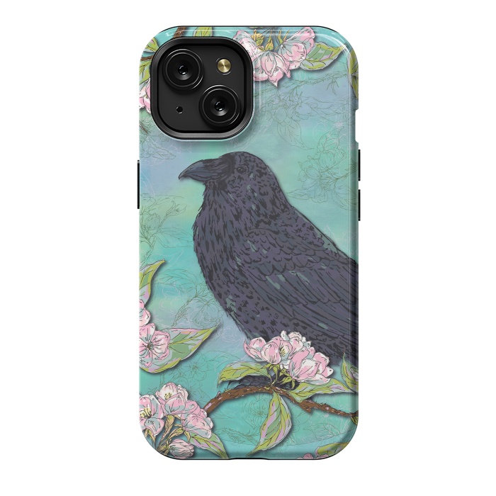 iPhone 15 StrongFit Raven & Apple Blossom by Lotti Brown