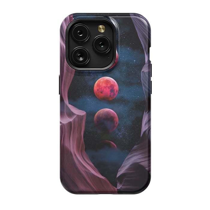 iPhone 15 Pro StrongFit Grand Canyon with Space & Bloody Moon - Collage V by Art Design Works