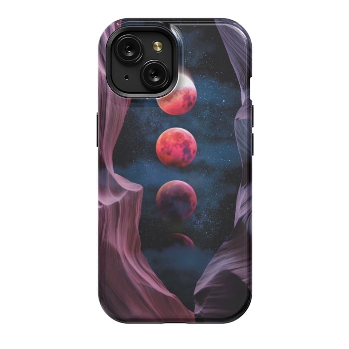 iPhone 15 StrongFit Grand Canyon with Space & Bloody Moon - Collage V by Art Design Works