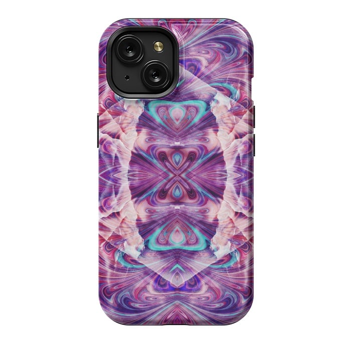 iPhone 15 StrongFit Psychedelic precious gemstone marble by Oana 