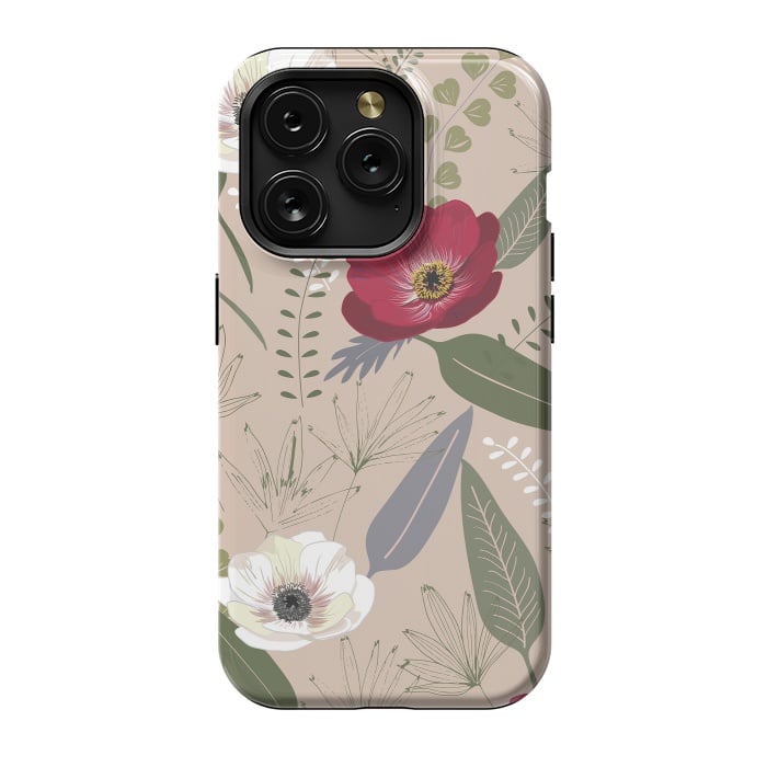 iPhone 15 Pro StrongFit Anemones Pattern by Anis Illustration