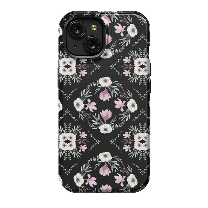 iPhone 15 StrongFit Floral Tiles by Anis Illustration