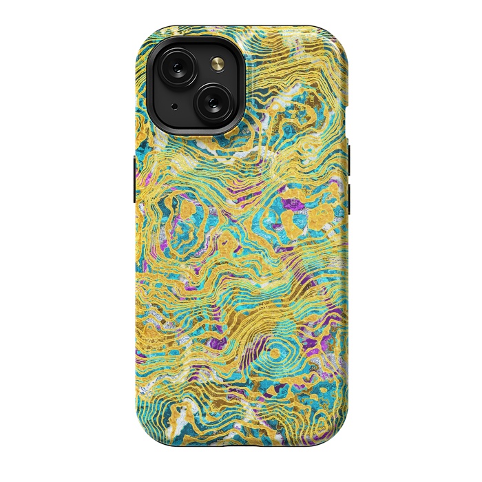 iPhone 15 StrongFit Abstract Colorful Marble by Art Design Works