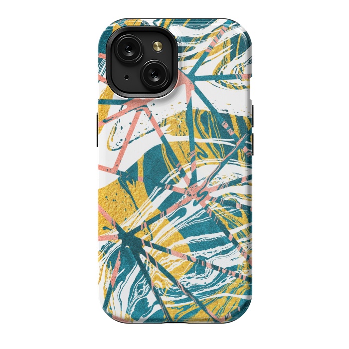 iPhone 15 StrongFit Abstract Marble Waves Pattern by Art Design Works