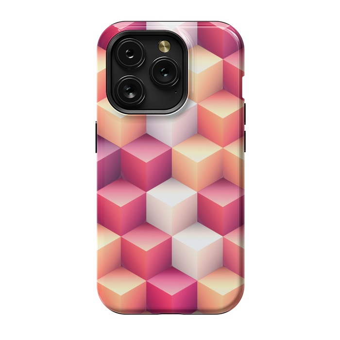 iPhone 15 Pro StrongFit Colorful 3D Cubes by Art Design Works