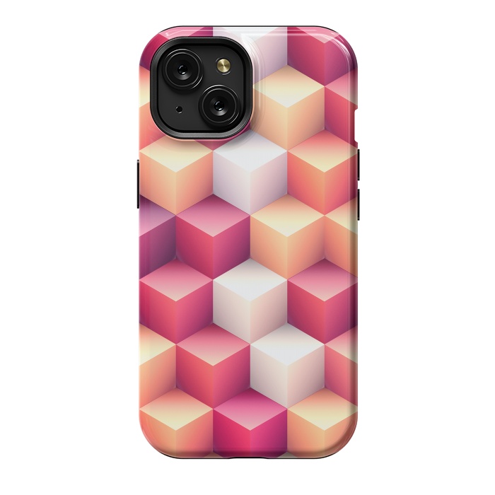 iPhone 15 StrongFit Colorful 3D Cubes by Art Design Works