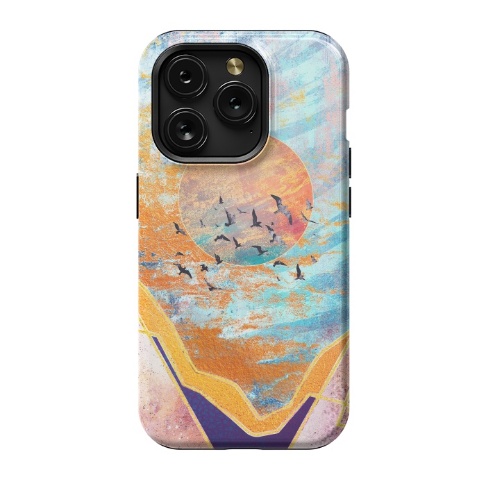 iPhone 15 Pro StrongFit ABSTRACT SUNSET - ILLUSTRATION VI by Art Design Works