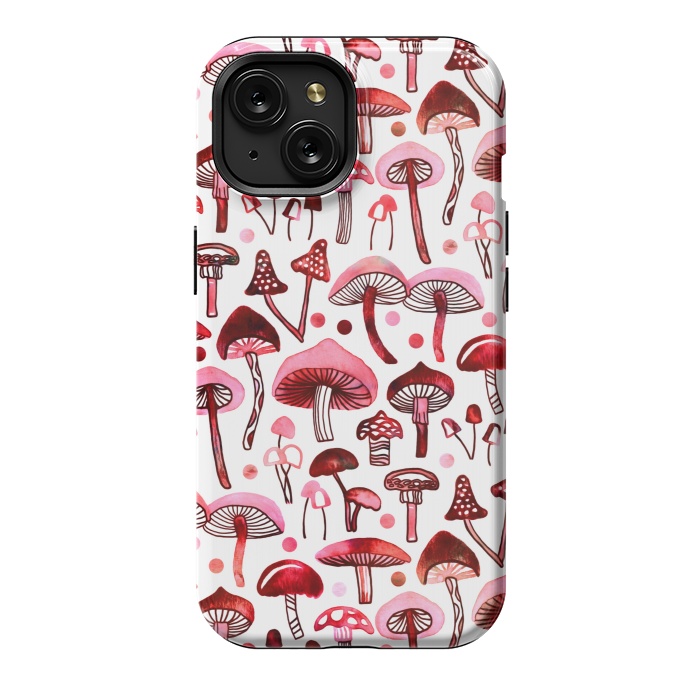 iPhone 15 StrongFit Pink Mushrooms  by Tigatiga
