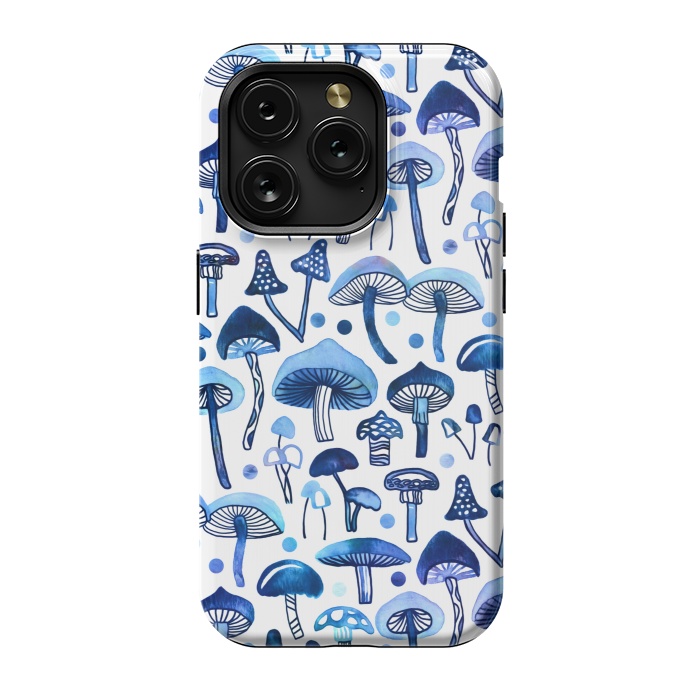 iPhone 15 Pro StrongFit Blue Mushrooms by Tigatiga
