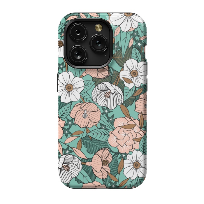 iPhone 15 Pro StrongFit Rusted Blush Garden by gingerlique