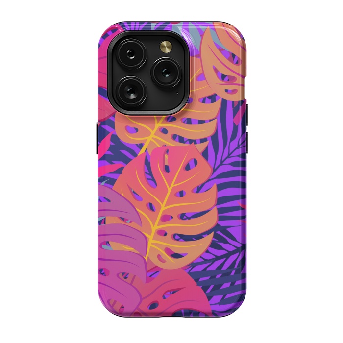 iPhone 15 Pro StrongFit Palm Trees In Summer And Neon by ArtsCase