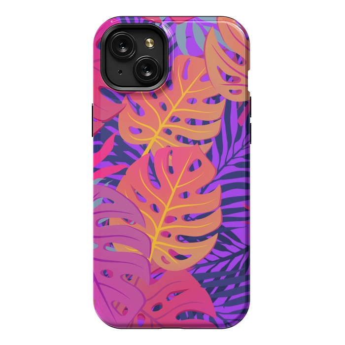 iPhone 15 Plus StrongFit Palm Trees In Summer And Neon by ArtsCase