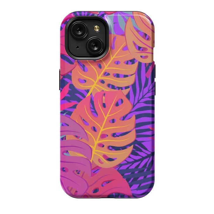 iPhone 15 StrongFit Palm Trees In Summer And Neon by ArtsCase