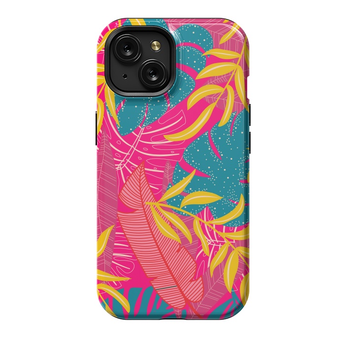 iPhone 15 StrongFit Palm Patterns In Warm Colors by ArtsCase