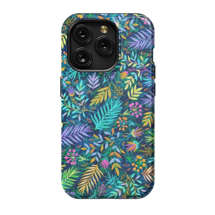 iPhone 15 Pro StrongFit Flowers In Cold Colors by ArtsCase