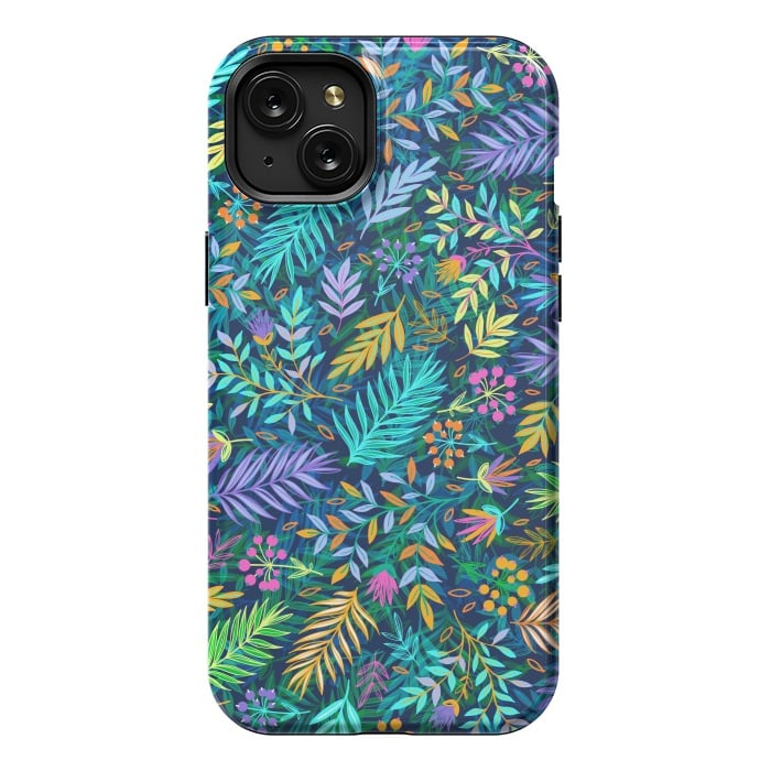 iPhone 15 Plus StrongFit Flowers In Cold Colors by ArtsCase