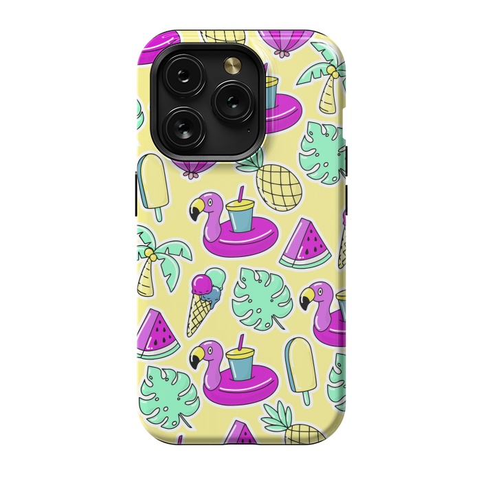 iPhone 15 Pro StrongFit Summer And Flamingos In Color by ArtsCase