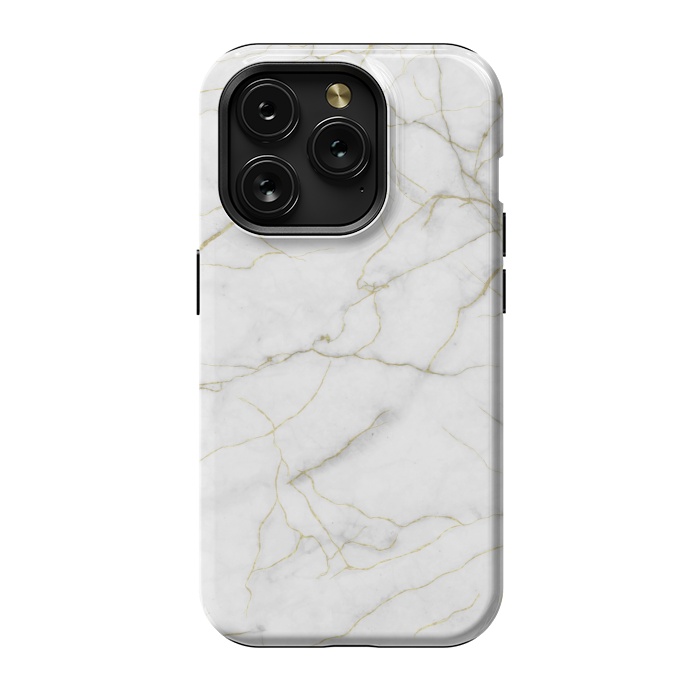 iPhone 15 Pro StrongFit White and gold marble by Jms