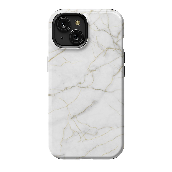 iPhone 15 StrongFit White and gold marble by Jms
