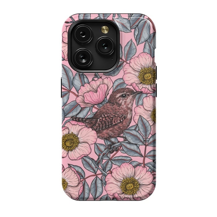 iPhone 15 Pro StrongFit Wrens in the roses by Katerina Kirilova