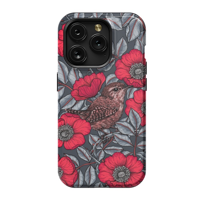 iPhone 15 Pro StrongFit Wrens in the roses 2 by Katerina Kirilova