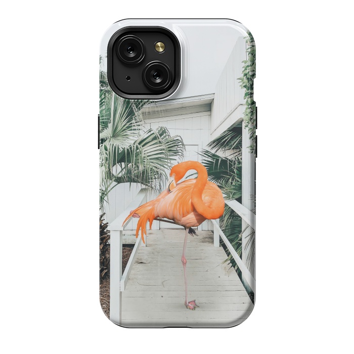 iPhone 15 StrongFit Flamingo Beach House by Uma Prabhakar Gokhale
