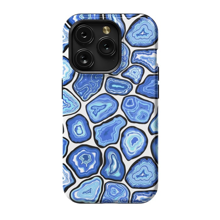 iPhone 15 Pro StrongFit Blue agate slices by Katerina Kirilova