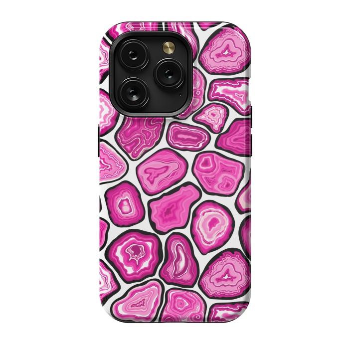 iPhone 15 Pro StrongFit Pink agate slices by Katerina Kirilova