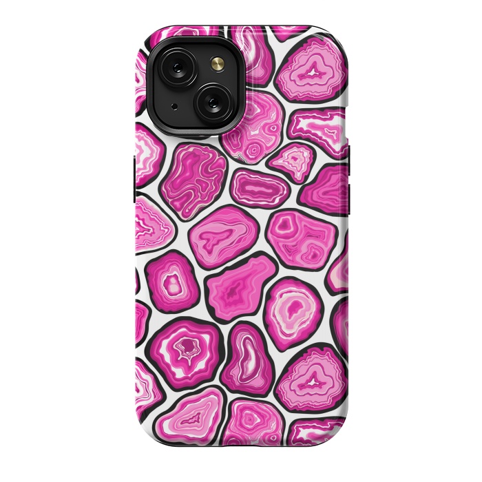iPhone 15 StrongFit Pink agate slices by Katerina Kirilova