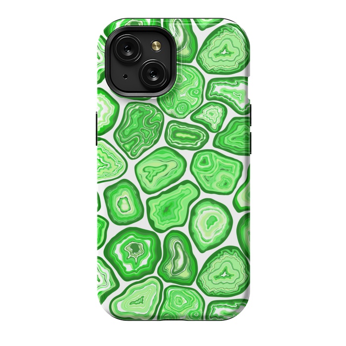 iPhone 15 StrongFit Green agate pattern by Katerina Kirilova
